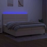  Box spring s madracem LED krem 200x200 cm od tkanine | shoptok.hr