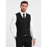 Ombre Men's suit vest without lapels - black | Shoptok.si