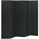 Sobna pregrada s 5 panela crna 200 x 180 cm čelična | shoptok.hr