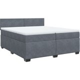  Krevet s oprugama i madracem tamnosivi 200x200 cm baršunasti | shoptok.hr