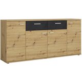 Modern Living Široka Komoda Nina, Barva Hrasta, Antracit | Shoptok.si