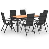  7-dijelni vrtni blagovaonski set crno-smeđi | shoptok.hr