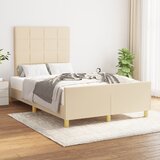 Maison Chic Posteljni okvir - Dvoposteljna postelja - Zakonska postelja brez vzmetnice krem 120x200 cm blago-J12161, (21771553) | Shoptok.si