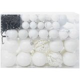 vidaXL set božićnih ukrasnih kuglica 61 pcs bijelo plastika | shoptok.hr