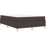  Postelja z vzmetnico Temno rjava in bela 140 x 200 cm blago | Shoptok.si