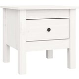 vidaXL Stranska mizica bela 40x40x39 cm trdna borovina | Shoptok.si