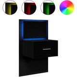 Maison Chic Stenska Nočna omarica - Nočna miza z LED lučkami črna, (21687168) Cene