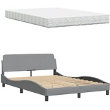  Krevet s madracem Hanko svjetlosivi 140x200 cm od tkanine | shoptok.hr