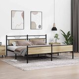  Metalni okvir kreveta bez madraca boja hrasta sonome 200x200 cm | shoptok.hr