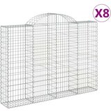  Lučne gabionske košare 8 kom 200x30x40/60 cm pocinčano željezo | shoptok.hr