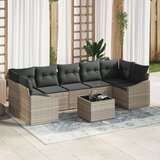vidaXL 8-dijelni set vrtnih sofa s jastučićima svjetlosivi poliratan Cijene