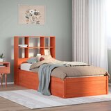 vidaXL Posteljni okvir brez vzmetnice voščeno rjav 75x190 cm borovina | Shoptok.si