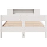  Krevet s regalom z knjige bez madraca bijeli 135x190cm borovina | shoptok.hr