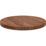 vidaXL Nepremična površina Temno rjava Ø 60 x 4 cm Trda hrastovina | Shoptok.si