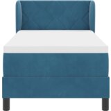  Krevet s Odbojnikom i Madracem Tamnoplavi 80x200 cm Baršun | shoptok.hr