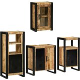 vidaXL Set namještaja za kupaonicu Zidne 4 pcs Smeđa Čvrsto drvo manga | shoptok.hr
