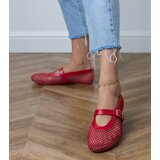 D/CEO Red mesh ballet flats with a buckle Turina | Shoptok.si