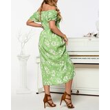 Resti Green women's midi dress with floral pattern - Clothing | Shoptok.si