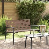 vidaXL Smeđa Metal 110.5 x 79 x 75.5 cm Vanjska Klupa Pravokutna Cijene