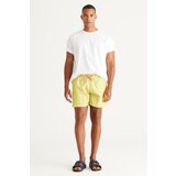 AC&Co / Altınyıldız Classics Men's Yellow Standard Fit Regular Cut Quick Dry Side Pockets Patterned Swimwear. Cene