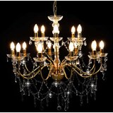 x Luster s 2 razine zlatni 15 žarulja E14 | shoptok.hr