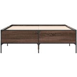 vidaXL Okvir kreveta smeđi hrast 140x200cm konstruirano drvo i metal | shoptok.hr