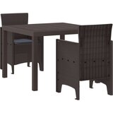  vrtna jedilna garnitura set 3 rjava plastični rattan trda, (22067824) | Shoptok.si