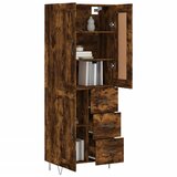  Visoka komoda dimljeni hrast 69,5x34x180 cm konstruiranog drva Slike