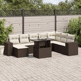 vidaXL 9-dijelni set vrtnih sofa s jastucima poliratan smeđi | shoptok.hr