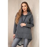 Kesi Padded sweatshirt with a long back and a graphite hood | shoptok.hr