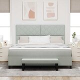  Krevet s opruga kutije Svjetlosiva 200 x 180 cm Baršun | shoptok.hr