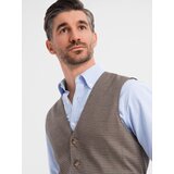 Ombre Jacquard casual men's vest without lapels - brown | Shoptok.si