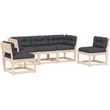 vidaXL Vrtna sedežna garnitura 5-delna z blazinami trdna borovina, (21088608) | Shoptok.si