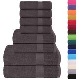 vidaXL Komplet brisač 8-delni FROGN Antracitna 100% bombaž | Shoptok.si