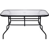 springos 120 cm črna vrtna in terasna miza iz kovine in stekla., (21630182) | Shoptok.si