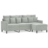  Trosjed s tabureom svjetlosivi 180 cm baršunasti | shoptok.hr