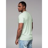 Ombre Men's cotton t-shirt with contrasting thread - mint | Shoptok.si
