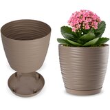 KADAX cvetlični lonec 13 cm okrogel plastični cvetlični lonec bež barve, (5000346063) | Shoptok.si
