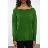 Trendyol Green Wool Boat Neck Basic Knitwear Sweater | Shoptok.si