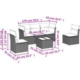  6-dijelni set vrtnih sofa od poliratana s jastucima sivi | shoptok.hr