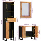  3-dijelni set kupaonskog namještaja od masivnog bagremovog drva | shoptok.hr