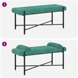  Klupa s gumbima i jastučićima Tirkizna 110 x 40 x 46 cm Baršun | shoptok.hr
