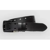 Two Spike Leather Pas black