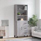 The Living Store Visoka komoda siva sonoma 69,5x34x180 cm inženirski les - Visoka Omarica, (21428989) | Shoptok.si