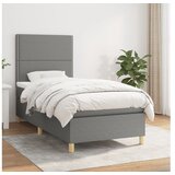  Box spring postelja z vzmetnico temno siva 100x200 cm blago | Shoptok.si