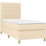  Krevet s oprugama i madracem krem 90 x 200 cm od tkanine | shoptok.hr