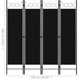 Sobna pregrada s 4 panela crna 160 x 180 cm | Eponuda.ba