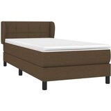  Krevet s oprugama i madracem tamnosmeđi 90 x 190 cm od tkanine | shoptok.hr