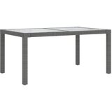  5-dijelni vrtni blagovaonski set od poliratana s jastucima sivi Siva Dužina stola 150 cm | shoptok.hr