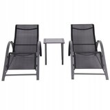 Modern Home Set od 2 ležaljke za baštu sa stolom Black | ePonuda.com